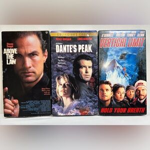 Lot of 3 Action VHS Movies: Above the Law, Dante’s Peak, Vertical Limit